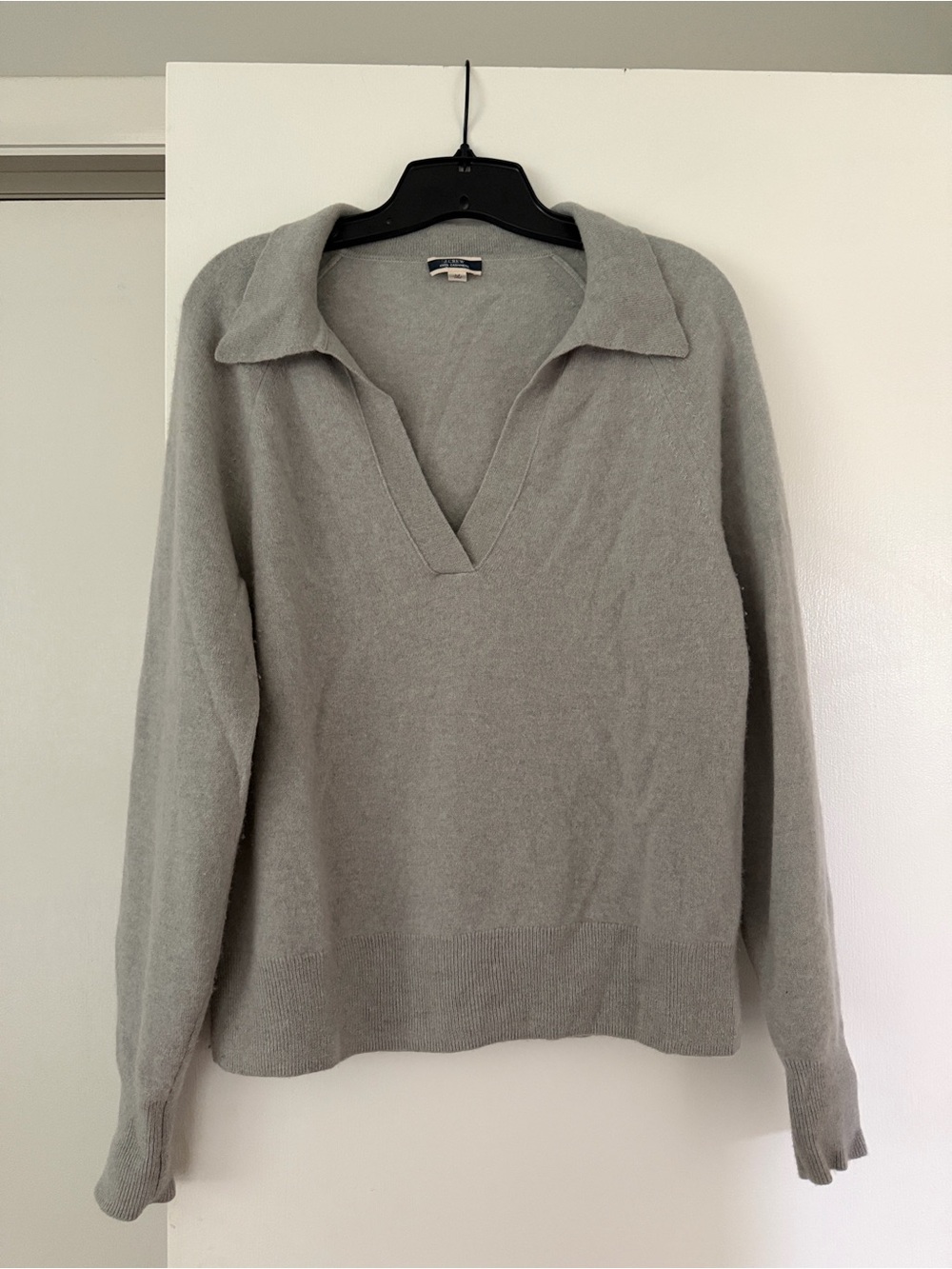 J Crew split neck cashmere collared sweater